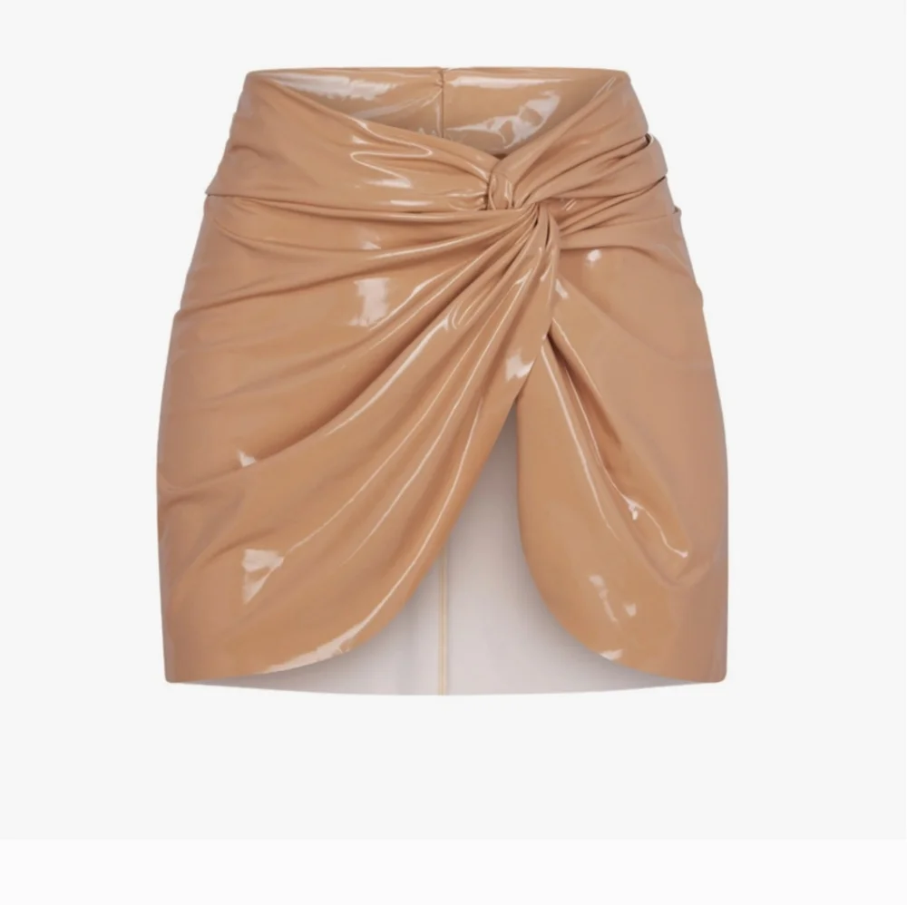 NWT Skims Swim Textured Bikini Story Sarong PU Mini Skirt Womens Ochre Plus 4X